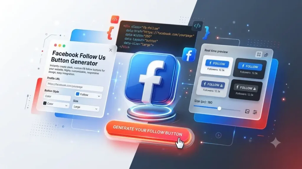 Facebook follow us button generator