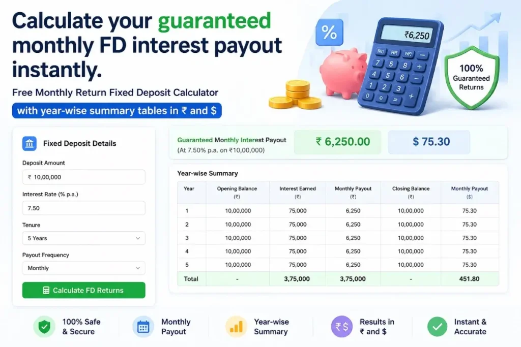 Monthly Return FD Calculator